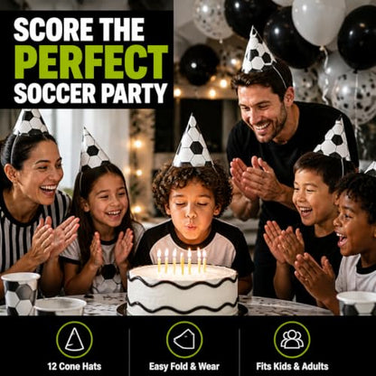 Soccer Party Hats for Birthday Celebration Supplies
