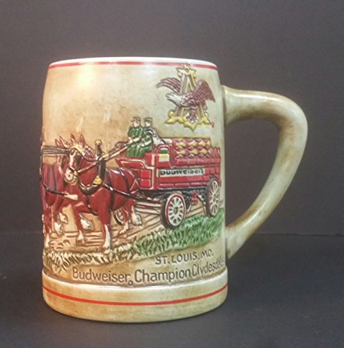 Budweiser Holiday Stein with Raised Clydesdales Logo - 1980 CS19A