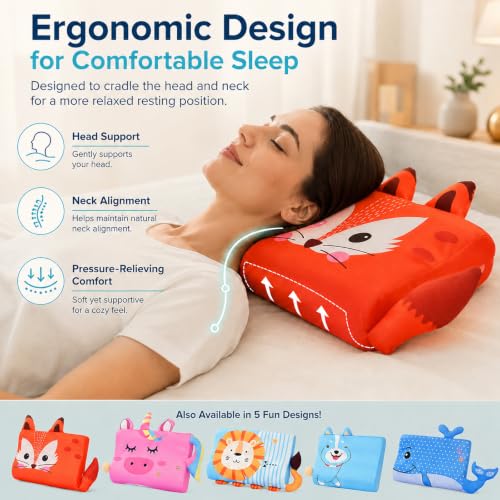 Unicorn Calming Cooling Neck Support Pillow with Soft Animal Design