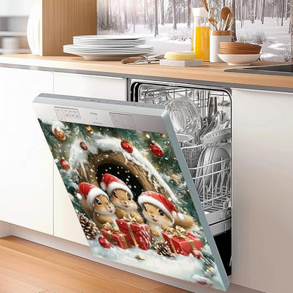 Magnetic Dishwasher Cover Magnet Sticker Squirrel Pattern 23x26in - BVBOX