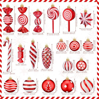 Knitgrip 50 Pcs Christmas Candy Cane Ornaments - Red & White