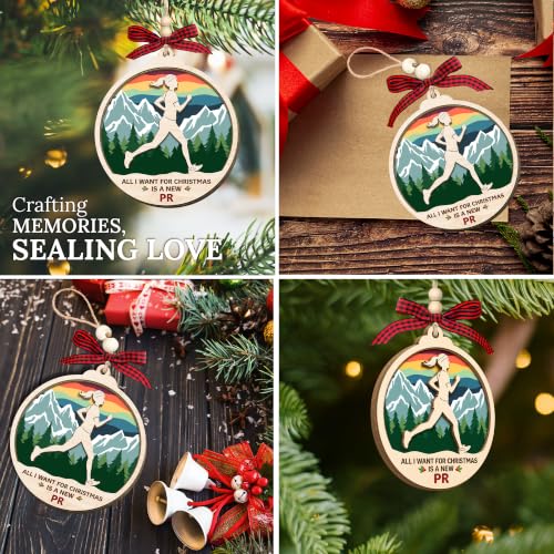 HEXMOZ Christmas Running Gifts for Women - Running Ornament Set - Running 4
