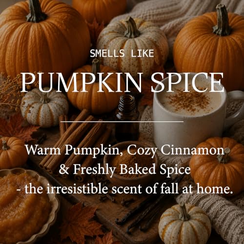 Pumpkin Spice Candle 9oz Fall Scented Soy Candle - Reusable Jar, 50Hr Burn - Pumpkin Spice / 9oz