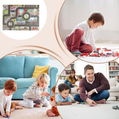 Kids Road Traffic Map Playmat Rug - Non-Slip City Scene Toy for Children Lh041