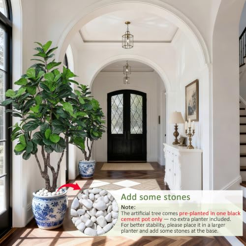 7ft Artificial Fiddle Leaf Fig Tree for Indoor Home Decor - Faux Plant