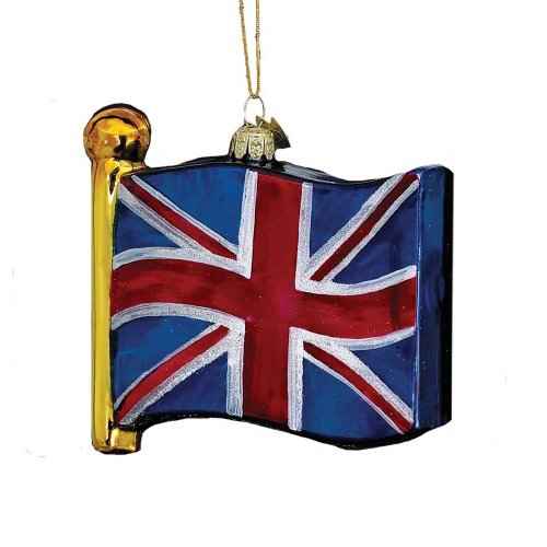 Noble Gems Kurt Adler 4-1/2-Inch Flag of United Kingdom Ornament,Christmas