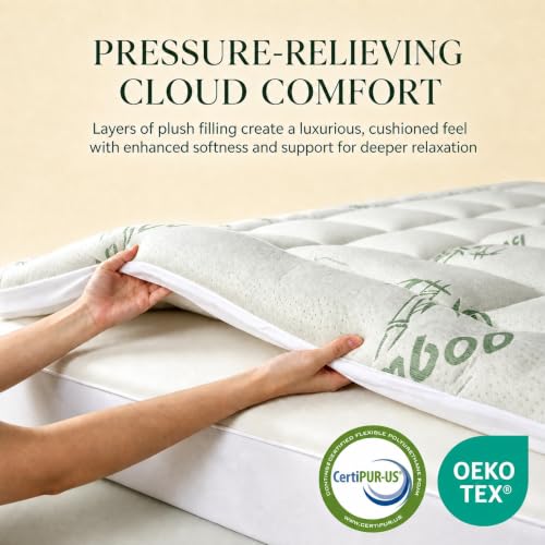 Waterproof Mattress Topper with Breathable Pillow Top, Deep Pocket Fit