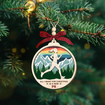HEXMOZ Christmas Running Gifts for Women - Running Ornament Set - Running 4