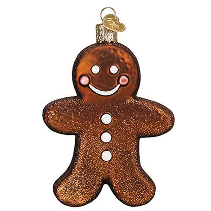 Gingerman Glass Christmas Ornament - Hand-Blown Gingerbread Decor, Ginger Warmth
