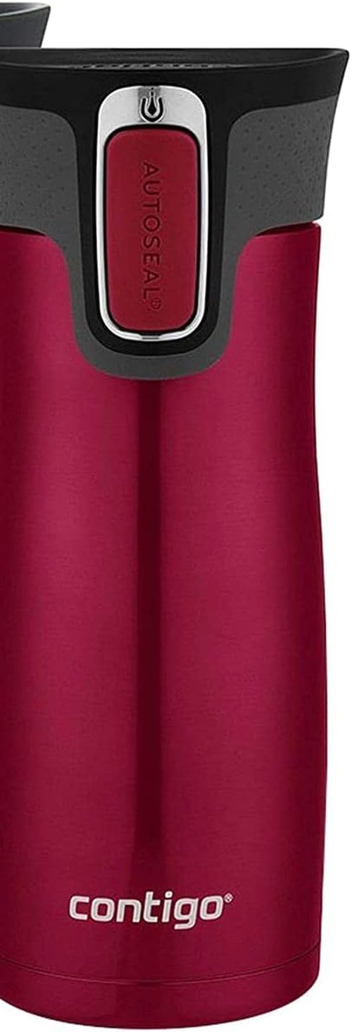 Contigo West Loop Travel Mug - Stainless Steel, Vacuum-Insulated, 16oz, Spill-Proof Lid | 2-Pack in Very Berry & Steel