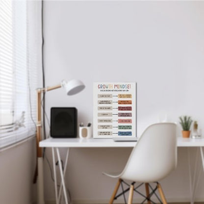 Growth Mindset Canvas Wall Art by [Brand Name] - Inspirational Mental Health Decor for Therapy Offices | 11.4x15 Inches
