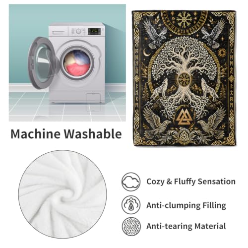 Viking Tree of Life Blanket - Soft Flannel Throw for Home & Travel