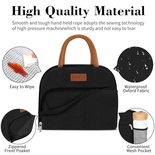 Coobiiya Lunch Bag Women, Lunch Box Lunch Bag for Women Adult Men, Small Leakproof Cute Lunch Tote Large Capacity Reusable Insulated Cooler Lunch Container for Work/Office/Picnic/Travel-Leopard