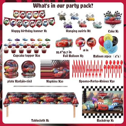 Birthday Party Decorations Set with Balloons Banner Cake Topper and More