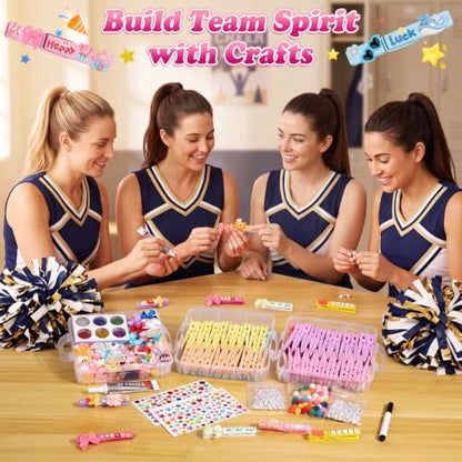 Cheer Pins Making Kit with 100 Macaron-Colored Clothes Pins and Charms for Backpacks & Crafts