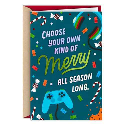 Hallmark Christmas Card for Kids (Your Own Kind of Merry) Video Games and Gummy Bears