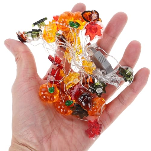 Halloween String Lights 30 LED USB Pumpkin & Leaf Indoor Decor