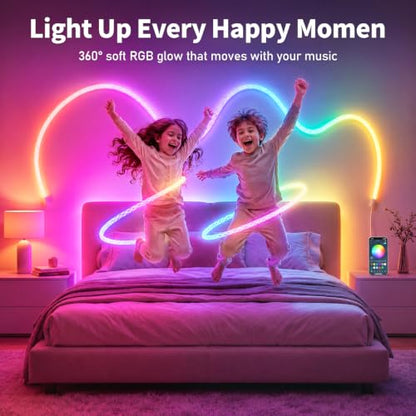 16.4ft Waterproof RGB LED Neon Rope Light with App & Remote Control