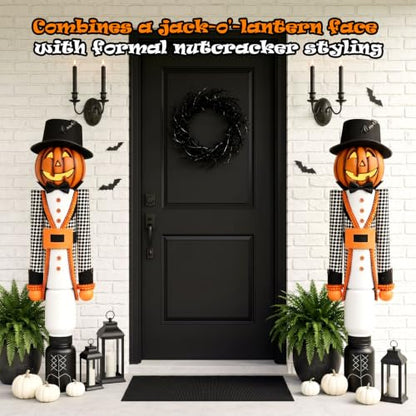 Halloween Giant Pumpkin Nutcracker Decor - 53 Inch Indoor Outdoor Party Prop