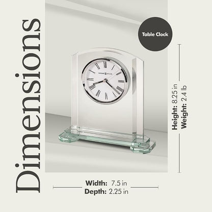 Howard Miller Chester Modern Tabletop Clock 555-208 - Glass Panels, White Dial