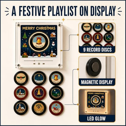 Christmas Vinyl Player Fridge Record NFC Music Box Set - Variation A