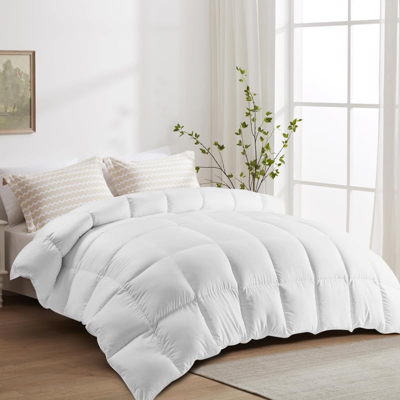 King Comforter White Duvet Insert All Season Down Alternative Bedding