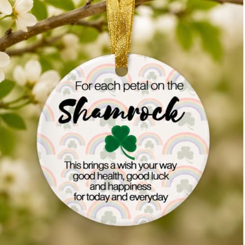 Irish Shamrock Christmas Ornament - Personalized Celtic Good Luck Keepsake - 2.625 Inch