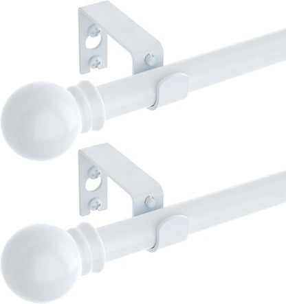 GXOACKJ Curtain Rods - Heavy Duty 5/8 Inch Metal Set | 2 Pack for Windows 32 to 62 Inch