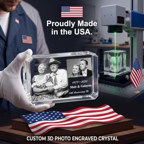 3D Crystal Photo Gift - Personalized Anniversary & Wedding Keepsake - Variation B