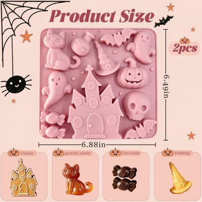 Halloween Silicone Mold with 10 Shapes - Pink Variation of This Listing