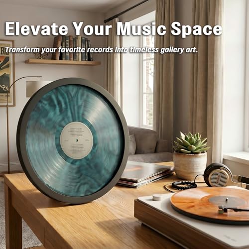 12 Inch Vinyl Record Frame Wall Mount & Tabletop Display Black