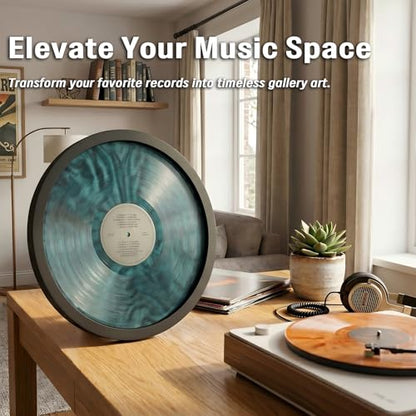 12 Inch Vinyl Record Frame Wall Mount & Tabletop Display Black