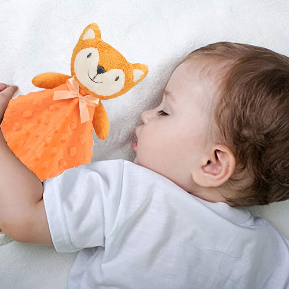 Pro Goleem Security Blanket - Elephant & Fox Design | Soft 16-Inch Comfort for Babies