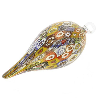Murano Glass Christmas Ornament - Handmade Gold Icicle Decor