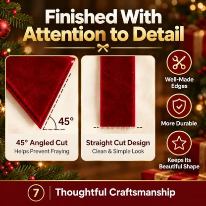 25 Pcs Burgundy Velvet Christmas Bows for Tree Wreath Garland & Gift Wrap