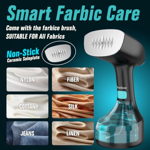 Portable 1900W Clothes Steamer with 3 Steam Modes & Fabric Brush - Fast Wrinkle Remover