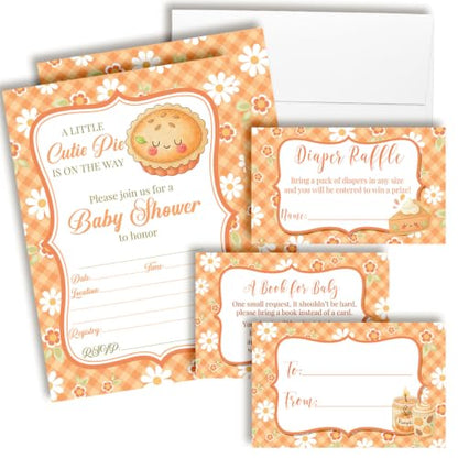 Autumn Cutie Pie Baby Shower Invitations Bundle - Fall Theme, 20 Sets