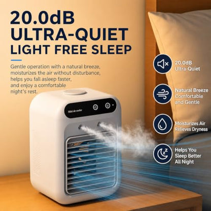 Portable Air Conditioner Fan with 3 Speeds, 2 Modes & 500ML Water Tank