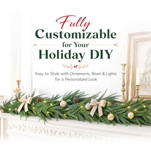 6ft Real Touch Norfolk Pine Garland Set - Indoor & Outdoor Holiday Decor