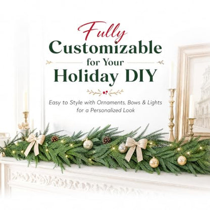 6ft Real Touch Norfolk Pine Garland Set - Indoor & Outdoor Holiday Decor