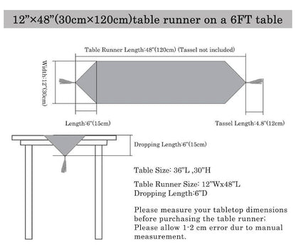 Gold Sequin Tassel Table Runner 12x48in - Wedding Decor (1pc) - Variation: Gold+12x48