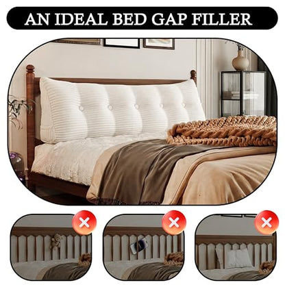 King White Triangle Wedge Pillow for Headboard - Reading & Support Cushion