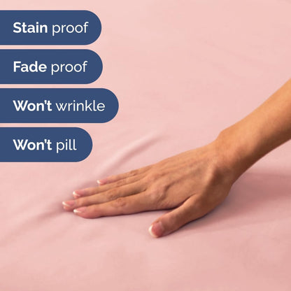 Skiennix Short Queen Size 4-Piece Sheet Set - Soft, Breathable & Cooling Bed Sheets with Deep Pockets - Hotel Luxury Baby Pink Bedding