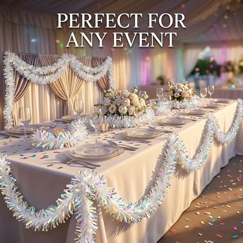 Iridescent Vinyl Twist Garland for Parade Floats & Holiday Decor - 4" x 25' Roll