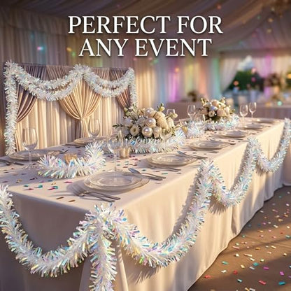 Iridescent Vinyl Twist Garland for Parade Floats & Holiday Decor - 4" x 25' Roll