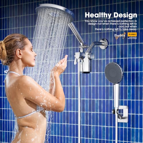 Filtered Shower Head High Pressure Handheld Chrome - Hard Water Filtered Shower Head with 3 Modes