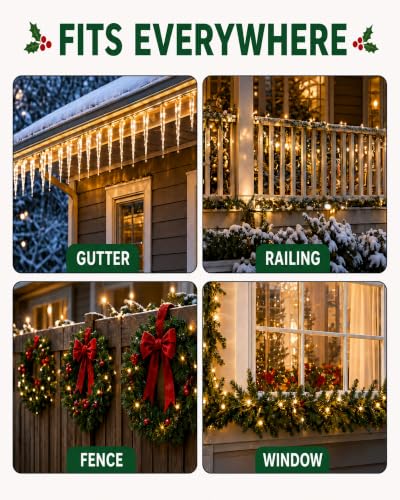 Medium 200PCS Metal Christmas Light Clips for Gutter & Roof - No Tools Needed
