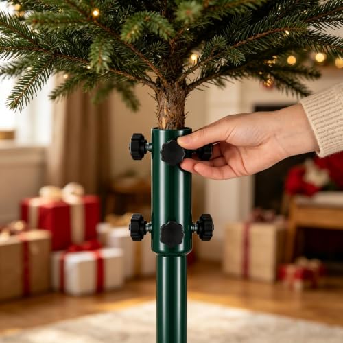 Christmas Tree Extension Pole with 6 Hand Tightening Knobs - Height Adjuster