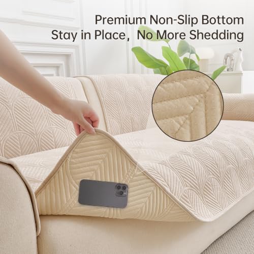 Velvet Couch Cover for Sectional Sofa - 1PC Protective Slipcover for Pets and Home