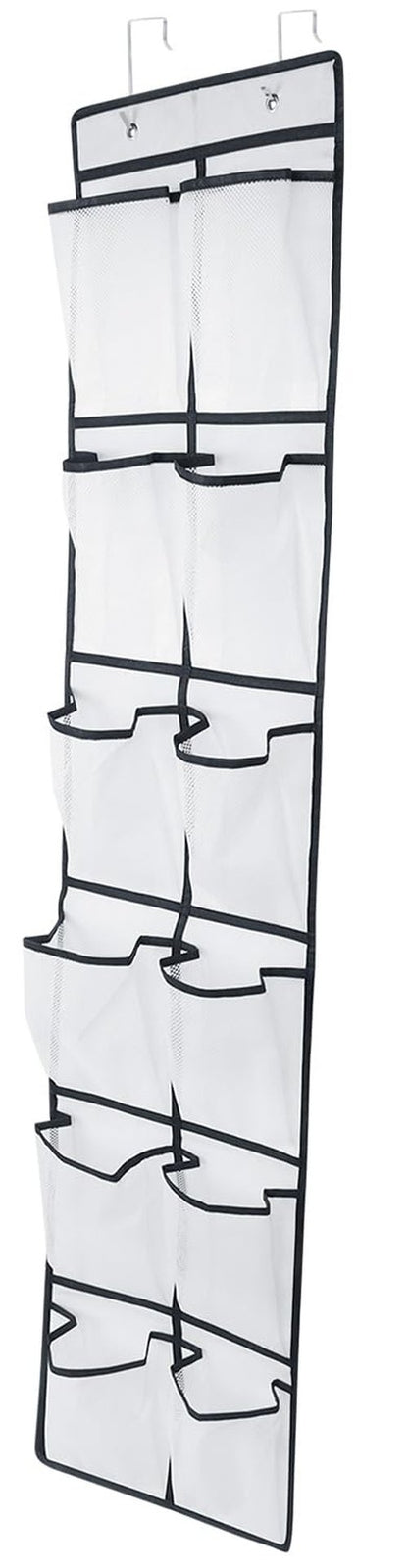 GOMAJI 12 Large Pockets Over Door Hanging Shoe Organizer, White